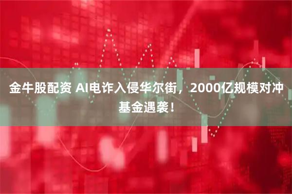 金牛股配资 AI电诈入侵华尔街，2000亿规模对冲基金遇袭！
