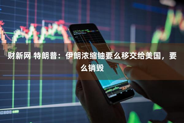 财新网 特朗普：伊朗浓缩铀要么移交给美国，要么销毁